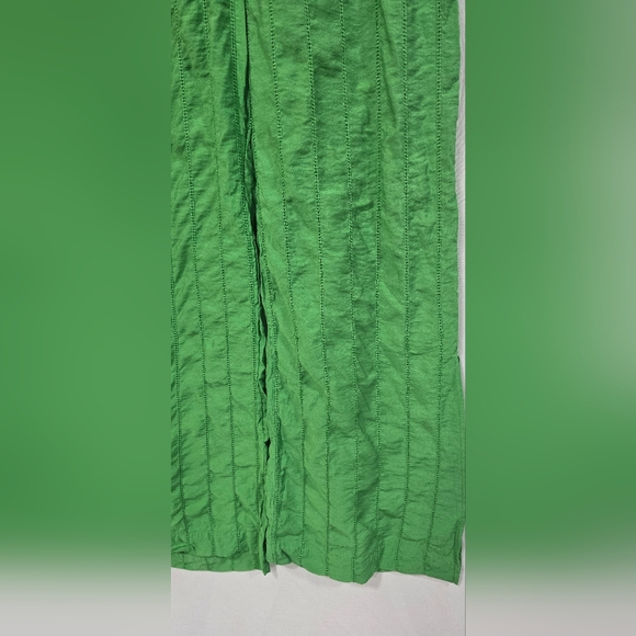 Jason Wu wide leg pants women S kelly green split hem lined pull on resort beach - Picture 5 of 8
